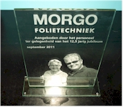 Plaquette - glas met gelaserde afbeelding en logo