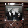 etched image of world map on mirror