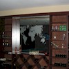 etched image of world map on mirror