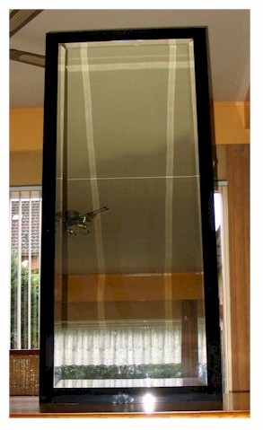 Mirror on black glass