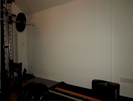 spiegelwand prive fitness Huizen - opbouw spiegelwand