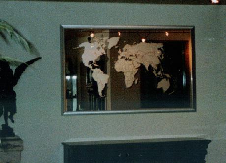 Worldmap on mirror