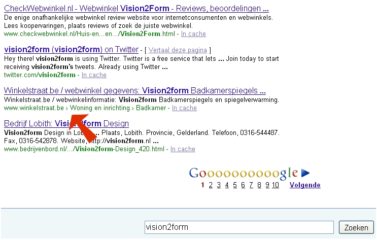 Google places links to different parts where a keyword can be found