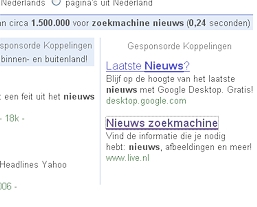 Live maakt reclame op Google