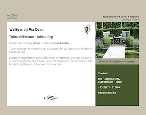 Webdesign: Via Domi tuinarchitectuur, tuinaanleg, beelden en ornamenten