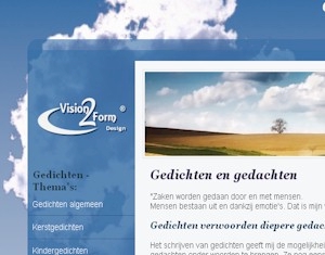 Screenshot vision2form - over gedichten en gedachten