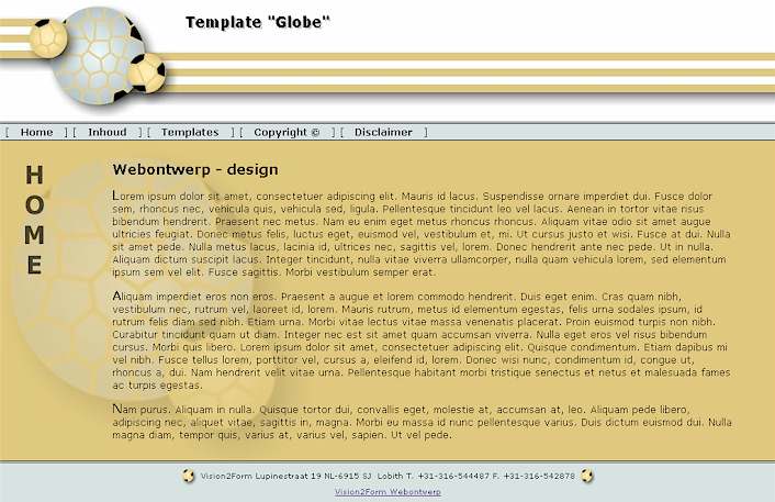 CSS Template Globe - Vision2Form Design